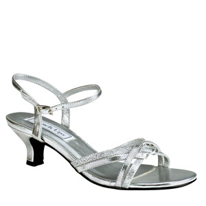 Touch Ups Womens Melanie Silver Glitter Sandals Prom and Evening Shoes